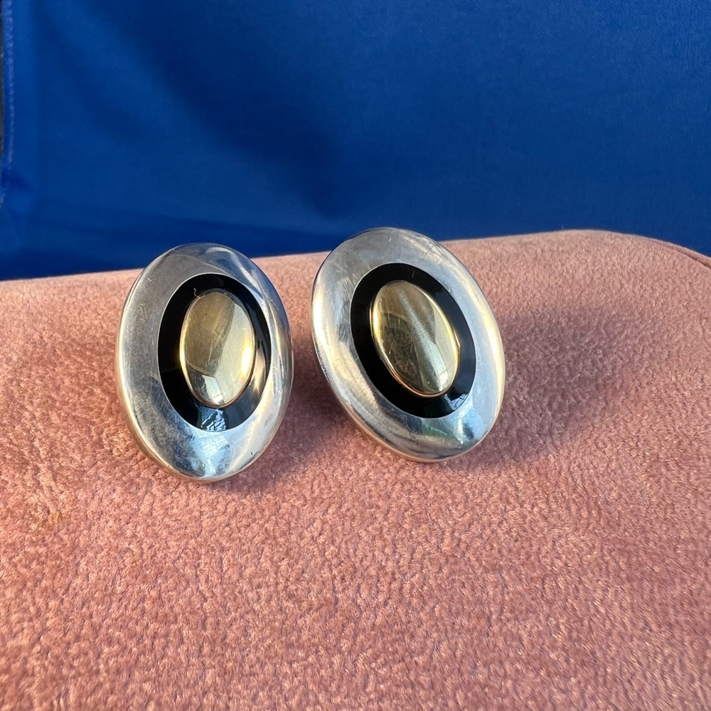 Sterling and 18 kt gold earrings